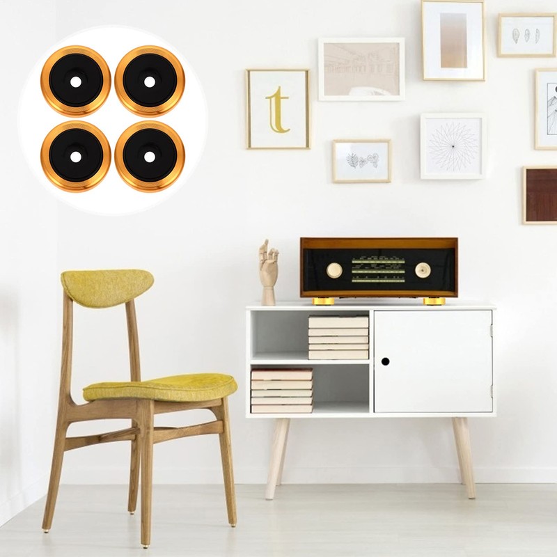 TEHAUX 4pcs Vibration Isolation Feet Pads Aluminum Alloy Speaker Pads