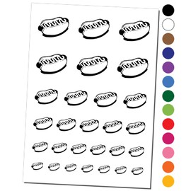 Hotdog Wiener Bun Ketchup Mustard Temporary Tattoo Water Resistant Fake Body Art Set Collection - Dark Green (One Sheet)