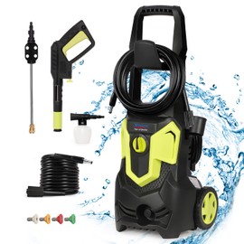 4000 PSI Pressure Washer, 1.8 GPM Electric Pressure Washer Power Washer with Hose Reel, High Pressure Cleaner Machine, 5 Quick Connect Nozzles and Foam Cannon for Cleaning Cars, Home, Patios, Driveway