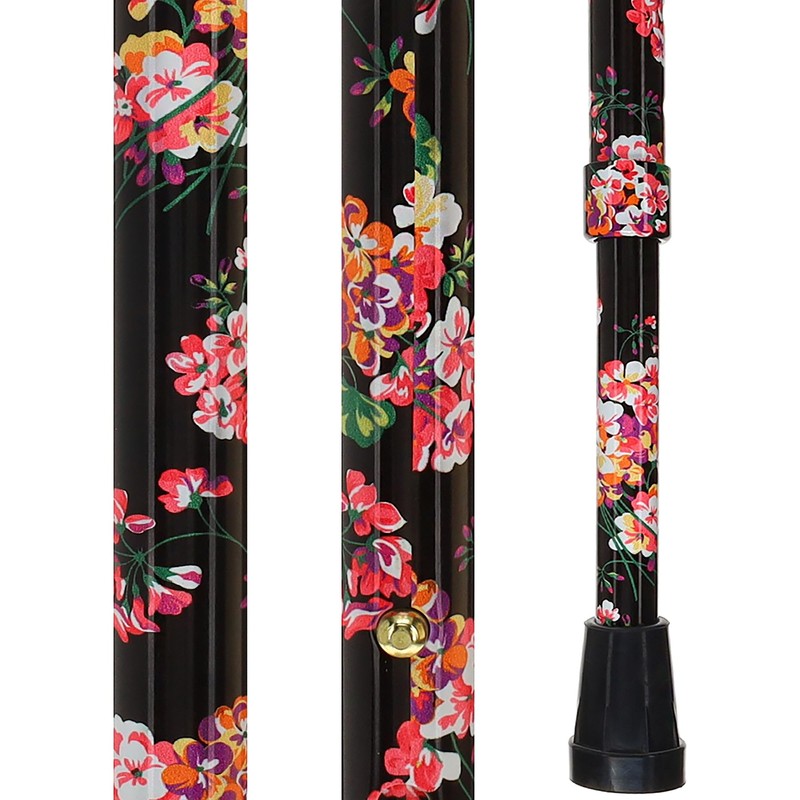 Midnight Floral Designer Walking Sticks for Men and Women –