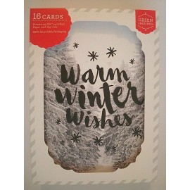 Green Inspired Warm Winter Wishes Holiday Cards, Trees, Green Inspired, 16 Cards, FSC Recycled