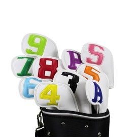 Scott Edward 10PCS Wedge Iron Golf Headcover Set PU Waterproof and Durable Strong Magnetic, Large Numbers Perfect for Most Brand Clubs