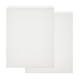 SUPERFINDINGS 10 Sheets A5 6 Holes Ring Index Page Matte Plastic Discbound Notebook Index Dividers Blank Top Dividers for Loose Leaf Folder 21.9 x 14.8 cm