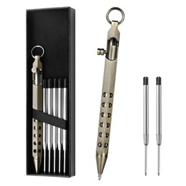 AUAUY Bolt Action Pen, Tactical Pen, Retractable Ballpoint Pen with 5 Interchangeable Refills and Gift Box, 1 mm Signature Ballpoint Pen, Tactical Pen for Business Office Writing Pen (Bronze)