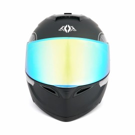 Orthrus Full Face  Modular Flip Up Motorcycle OffRoad Dual Visor Silver Black Helmet XL