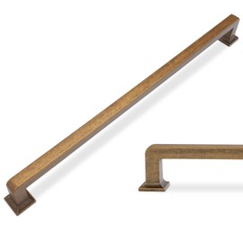 POVEFONK 6 Pack 15 Inch Antique Brass Kitchen Cabinet Handles Cabinet Pulls Vintage Drawer Pulls Aged Gold Bronze Kitchen Cabinet Hardware Kitchen Handles Drawer Pulls Dresser Handles