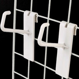 8-Pack White Wire Mesh Hooks & Connecting Clips for Wire Rack Organizers Hook 2ea