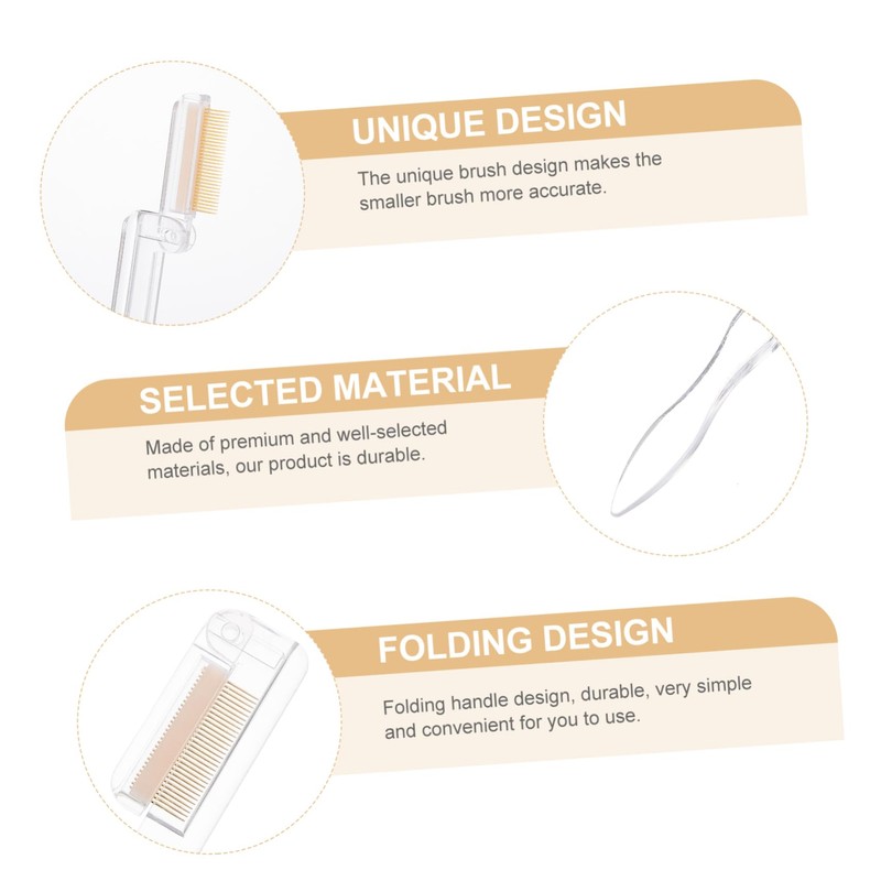Outanaya 2Pcs Foldable Stainless Steel Eyebrow Eyelash Combs for Women