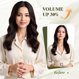 Elailite Real Hair Clip-In Extensions 1 Weft #1B Natural Black Clip-In Hair Extensions Straight Hair Extensions 35 cm 40 g