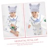 Ipetboom Hat and Scratch Gloves Set for Newborns Months Soft