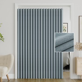 Turquoize 100% Blackout Curtains for Sliding Glass Door Curtain Blinds Extra Wide Accordion Door Patio Door Curtain with Hooks Folding Closet Door Curtain Used for Room Divider, W100 x L78, StoneBlue