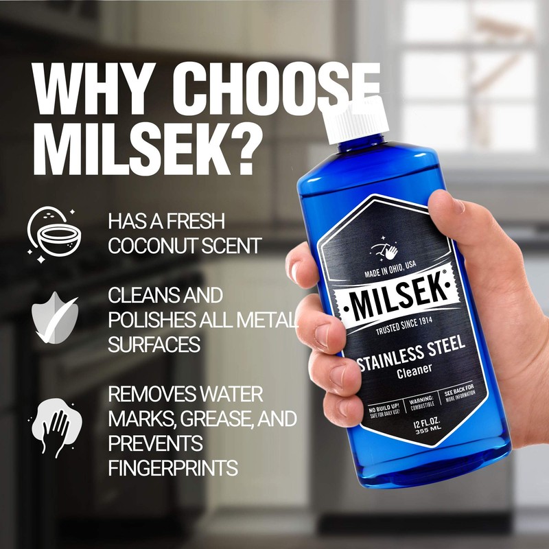 Milsek Stainless Steel Cleaner - Multipurpose Cleaning Supplies for Home