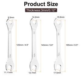 sourcing map 3pcs Thin Open End spanners SAE, 3/8x7/16, 1/2x9/16, 5/8x11/16 Inches, Slim Wrench Tool for Tight Spaces Repair