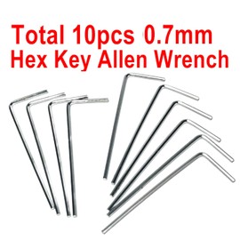 ZQToday 10pcs 0.7mm Allen Wrench sets,0.7mm Hex Key Wrench set,0.7mm Hex Driver allen key Door Key L Shaped hex wrench set 0.7mm hex wrench
