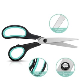 Large Scissor – 21.5cm Stainless Steel Blades with Easy Grip Handles | Heavy-Duty Multi-Purpose Scissors for Home – Office – & School | Durable & Sharp Scissor for Precision Cutting
