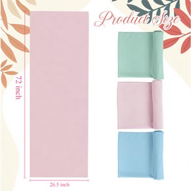Breling 3 Pack 26"x73" Hot Yoga Mat Towel Pack Non-Slip Yoga Mat Gym Sweat Absorbent Microfiber Towel for Pilates Workout Women Men(Blue, Green, Pink)