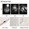 RyounoArt Gothic Wall Art Black and White Skull Butterfly and
