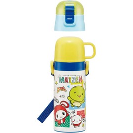 Skater SKDC3-A Children's Stainless Steel Water Bottle, 2-Way Direct Drinking, 14.2 fl oz (420 ml), Cup Drinking, 11.8 fl oz (350 ml), Maizen Sisters, 23, Kid-friendly Lightweight Type, Boy, Hot and