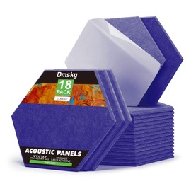 18Pack Hexagon Acoustic Panels 12" X 10" X 0.4" Sound Proof Panels,High Density Sound Dampening Panels With Self-Adhesive Soundproof Absorbing Wall Panels For Home Insulation Studio Office (Dark Blue)