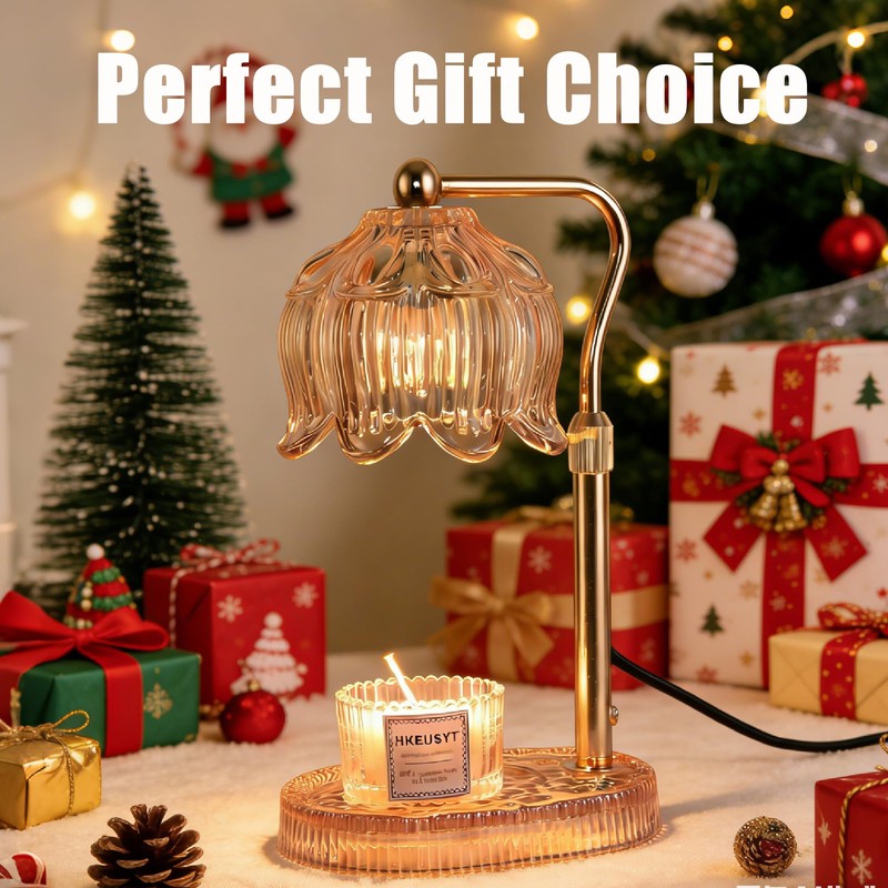 XININSUN Candle Warmer Lamp with Timer, Dimmable, Height Adjustable, Amber,