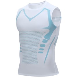 Mens Tank Tops,Sport Running Dry Fit Gym Shirt, Wicking Athletic Mesh Breathable Muscle Tee Workout Sleeveless Shirts White