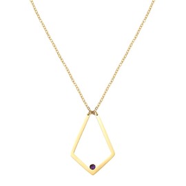RAMUS KATEN Dainty 14 Gold Plated Ring Holder Necklace Ring Keeper Pendant Necklace With Birthstone for Women Jewelry, Stainless Steel, No Gemstone