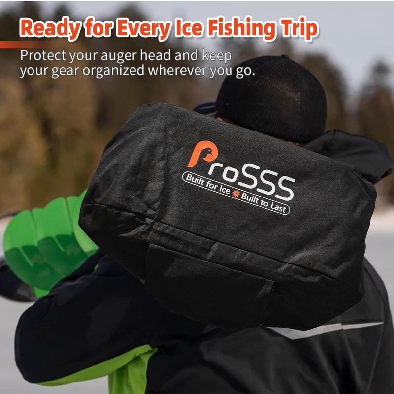 ProSSS Universal Ice Auger Powerhead Cover, 600D Heavy-Duty Waterproof Fabric,