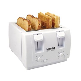 4 Slice Toaster with Dual-Control Color: White