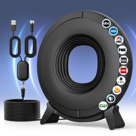 Digital TV Antenna, Long Range Antenna for Smart TV, HD TV Antenna Indoor for Local Channels with Amplifier and 360°Reception,Support 8K 4K 1080p,16.5ft Cables