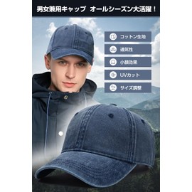 ARSZHORSVS Cap, Men's, Women's, Deep, Large Size, Cap, Cotton, M/XL, UV Cut, Stylish, Small Face Effect, Walking, Climbing, Golf, Fishing, Baseball, Unisex, 1#Black