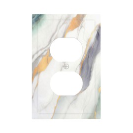 White Grey Turquoise 1-Gang Decorator Wall Plate Switch Plate Cover Receptacle Outlet Cover Decorator Wall Switch Plate Receptacle Plug Covers