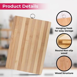 STL Bamboo Wooden Chopping Board 22x32 Organic Cutting Board Non-Slip Kitchen Blog Cutting Board Thick Chopping Panel Ideal for Carving Meat, Cutting Vegetables, Cheeses, Bread and Food Preparation
