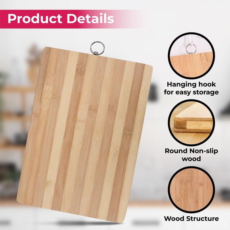 STL Bamboo Wooden Chopping Board 22x32 Organic Cutting Board Non-Slip
