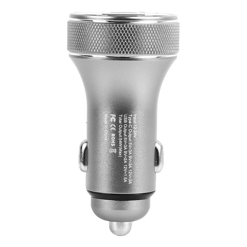 Car Charger Metal Digital Display Short Circuit Protection Fast Charging