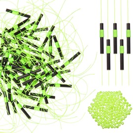 SHADDOCK 100pcs fishing float stopper thread stopper with beads Slip Bobber Stop Knots for Fishing Line Leader Bobber Stopper Fishing Accessories(Yellow)