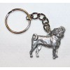 PUGGLE Dog Fine Pewter Keychain Key Chain Ring Fob