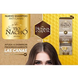 TÍO NACHO Shampoo Anti-Canas y Anti-Caída con Jalea Real y Henna Vegetal, 950ml