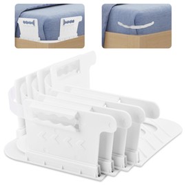 HOUSEEN Bed Sheet Holders with Lock Strips, Heavy Duty ABS Sheet Clips Keep Fitted Sheets Tight and Firm, Universal Bed Sheet Holder for Corners Fit for All Mattress Sizes Easy Installation