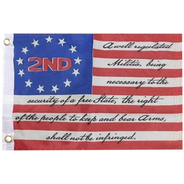 12X18 2nd Amendment Betsy Ross 100D Woven Poly Nylon Car Boat Flag Grommets