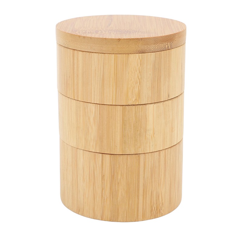 Home 3 Tier Bamboo Wood Container 3 Tier Seasoning Container