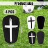 4Pcs Black and White Cross Protective Soccer Shin Pads,Mini Football