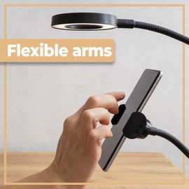 Retoo LED Ringlicht mit Stativ Selfie-Licht, Selfie-Lampe Schwanenhals Klemmlampe Handy Selfie Ring Licht Tisch Ringleuchte Live-Stream Makeup Fotografie YouTube Vlogs Dimmbare Tischringlicht 4"