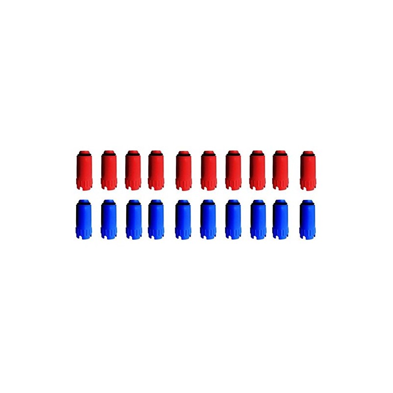 10 Pairs of Construction Plugs 1/2 Inch Blue/Red Plastic Thread