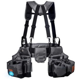 VIDAR TOOLS Tool belt,Tool Belts for Men with Suspenders and Magnetic Tool Pouch.Heavy Duty Carpenter/Construction Tool Belt.