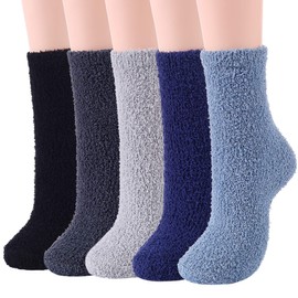 Zando Cozy Fluffy Socks for Women - Warm Winter Socks in 5 Solid Colors, One Size