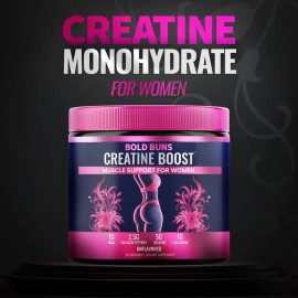 Bold Buns Creatine for Women – Strength, Recovery & Beauty Support | Promotes Skin Glow & Hair Health | 30 Servings, Unflavored