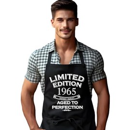 DCG PRINTWEAR 60 Years Old Apron for Men – Funny Born in 1965 Gift – BBQ or Cooking Present for 60th Birthday