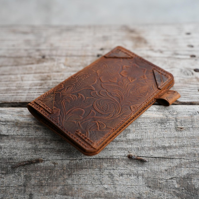 Distressed Genuine Leather Notebook Notepad Cover for Field Notes with