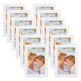 Lyeasw 4x6 Picture Frames White 12 Pack, Multi 4 by 6 Photo Frame with HD Glass for Wall Mount or Tabletop Display