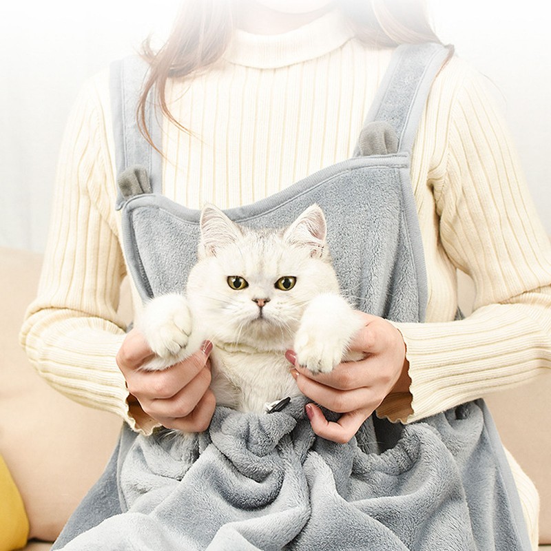 Cat Carrier Apron with Sleeping Pocket Large Space Drawstring Opening